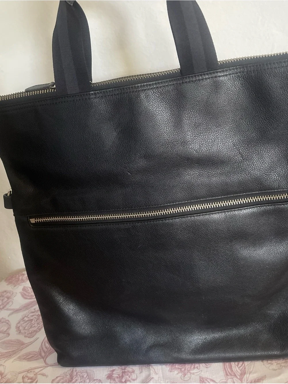 COACH LEATHER CHARLES FOLDOVER TOTE BAG UNISEX  BLACK - Picture 11 of 16